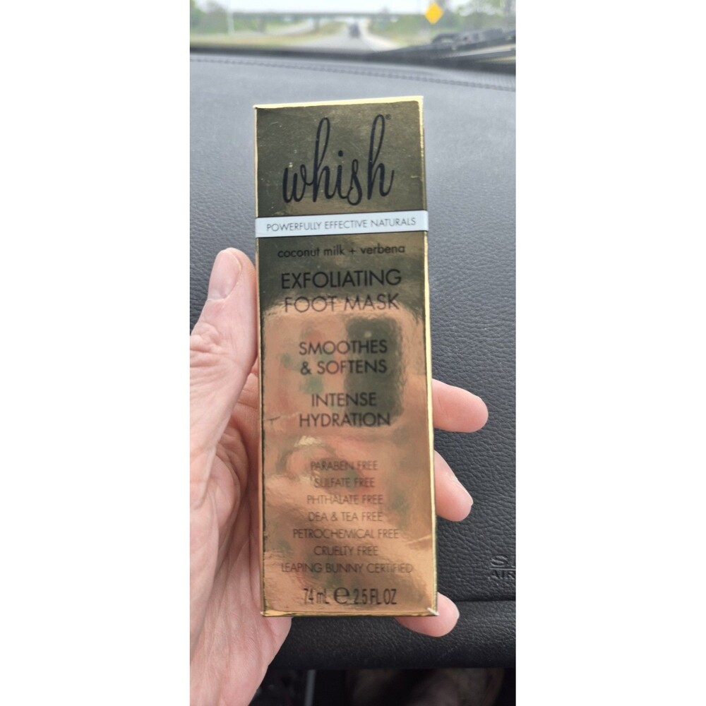 New Whish Exfoliating Foot Mask Coconut Milk + Verbena Smooths & Softens Organic